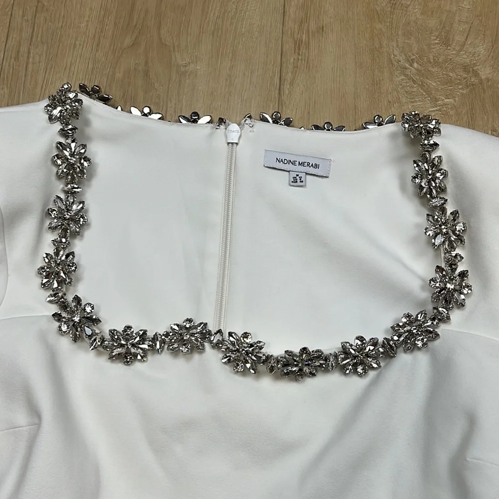 NADINE MERABI KIMBERLY WHITE DRESS, SIZE 8 US 1628_6